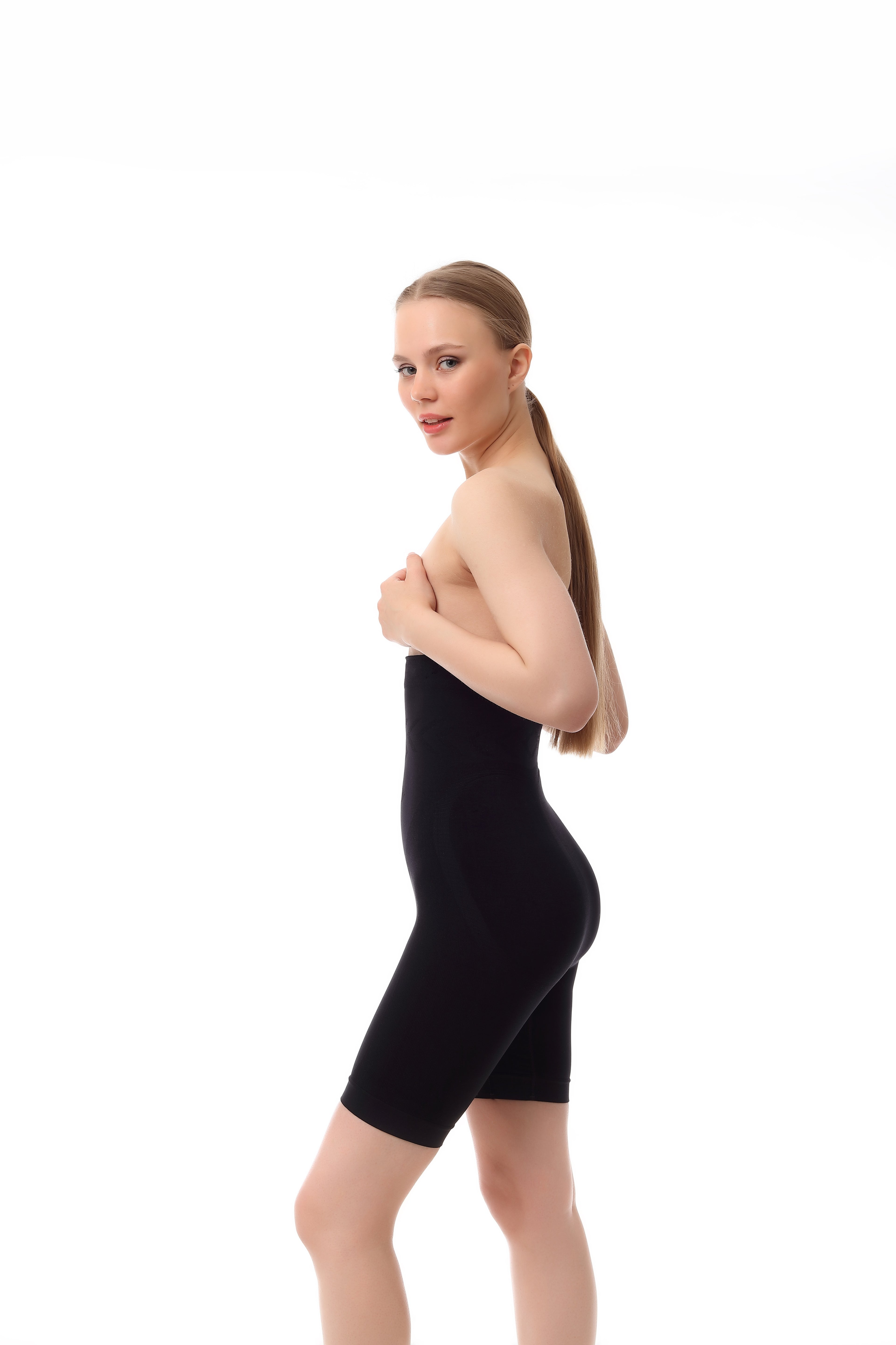 TAFUER high-waist boxershort zwart - achterkant bilondersteuning lift-effect